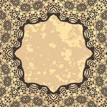 Stylized elegant islamic template design in henna background Stylized eleg... Stock Photos