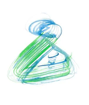 Stylized elementary geometric pattern of volumetric emerald-azure triangle Stock Illustration