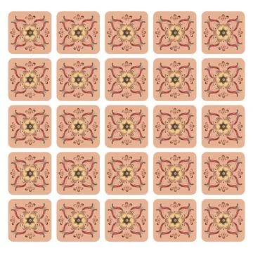 Stylized elements in the form of flowers and leaves. Stock Illustration