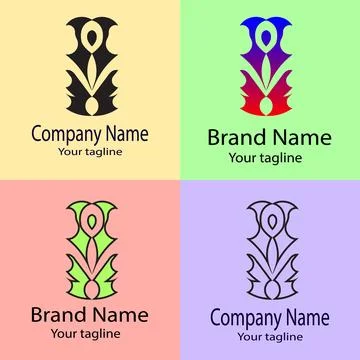 The Stylized Emblem: Central Focus and Structured logo Design Illustrazione stock