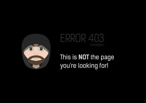 Stylized Error 403 - Forbidden with hooded man Stock Illustration