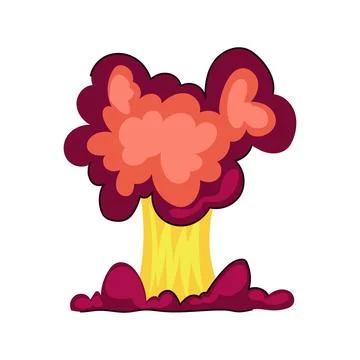 Stylized explosion creating fiery smoke cloud effect Stock Illustration