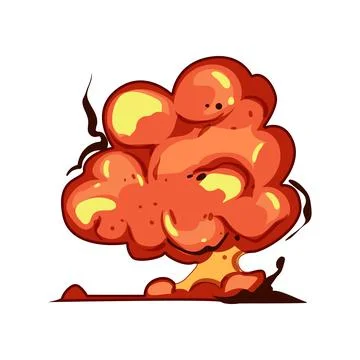 Stylized explosion showing powerful destructive impact Stock Illustration