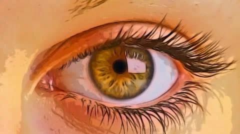 Stylized eye animation with fireworks Видео 12342555