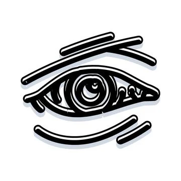 Stylized eye observing and seeing vision concept Stock Illustration