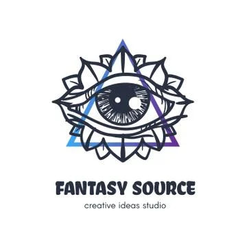 Stylized eye of providence vector logo design Stock Illustration