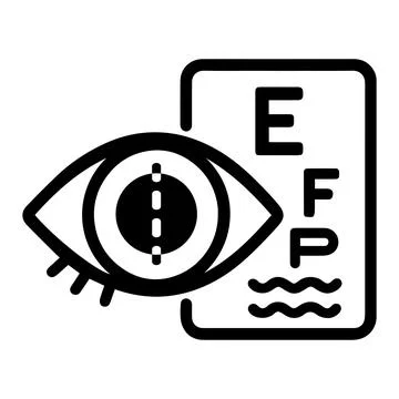 Stylized eye Snellen chart, representing optometry and vision testing astig.. Stock Illustration