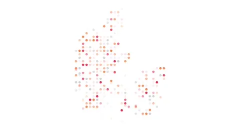 Stylized Falling Dots Reveal Denmark Map Stock Footage 313127896