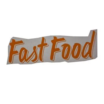 The stylized FAST FOOD script on a white background Stock Photos