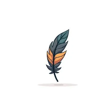 Stylized feather illustration presenting artistic details and subtle color .. Stock Illustration