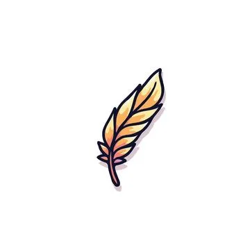 Stylized feather illustration showcasing simple design and soft color palet.. Stock Illustration