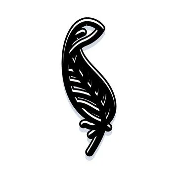 Stylized feather tattoo element with abstract design Stock-Illustration