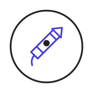 A stylized festive rocket icon symbolizing celebration, ignition, and skywa.. Stock Illustration