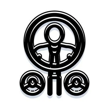Stylized figure lifting weights creating fitness icon Stock Illustration