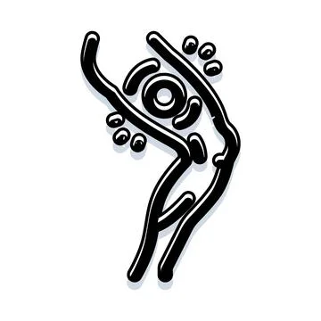 Stylized figure performing a diving or swimming motion Stock Illustration