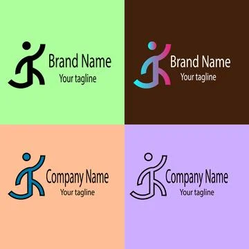 Stylized Figure Running logo Stock Illustration