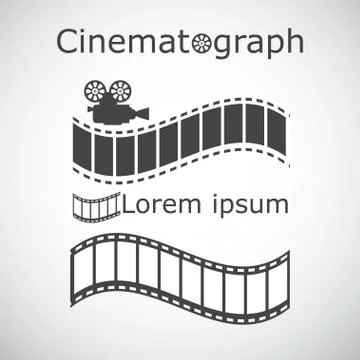 Stylized filming sample text Stock Illustration