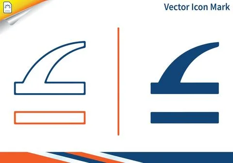 Stylized fin shape with horizontal lines in two styles. Stock Illustration
