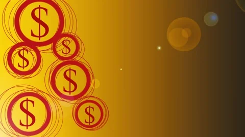 Stylized financial dollar symbols gradient background animation Stock Footage 335113590