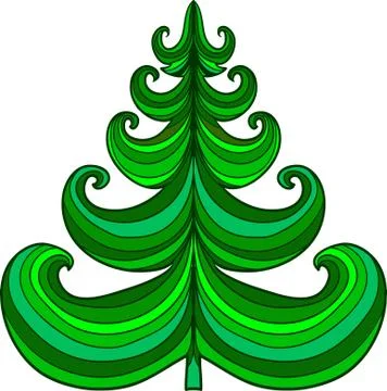 Stylized fir-tree. Stock Illustration