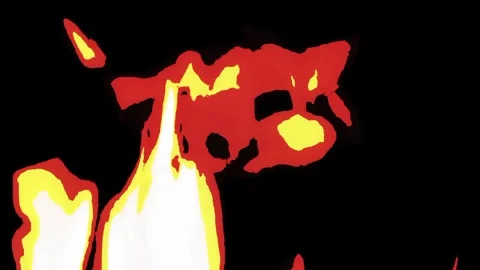 Stylized Fire Flames on Black Background 스톡 동영상 330670162