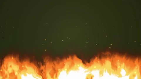 Stylized Fire Flames Burning with Sparks on Dark Background Stock Footage 344833178