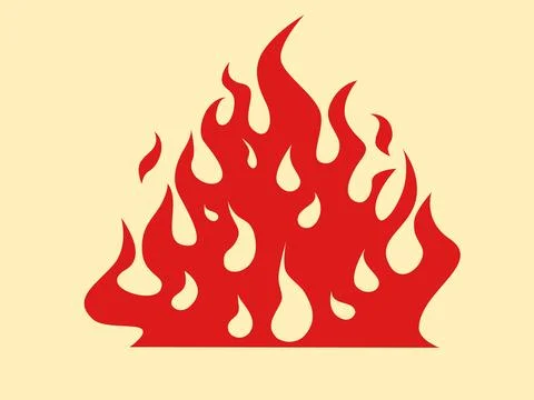 Stylized fire, flames. Red color. fires and high temperatures, the elements Stock Illustration