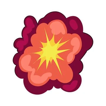 Stylized fireball explosion bursting with comic energy Stock Illustration