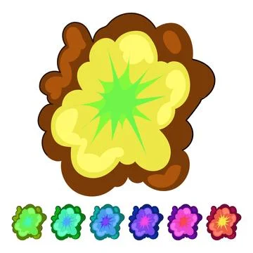 Stylized fireball explosion bursting with comic energy graphic Stock Illustration