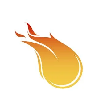 Stylized fireball icon vector illustration isolated on white backgorund. Stock Illustration