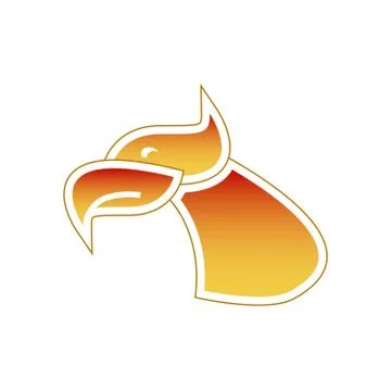 Stylized firebird or eagle head vector illustration isolated on white backgro Stock Illustration