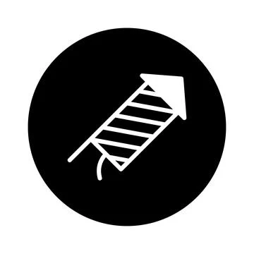 Stylized firework icon in a black circle representing celebration, independ.. Stock Illustration