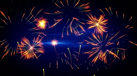 Stylized fireworks seamless loop animation 4k (4096x2304) Stock Footage 55258635