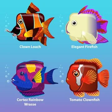 Stylized fish are square Stock-Illustration