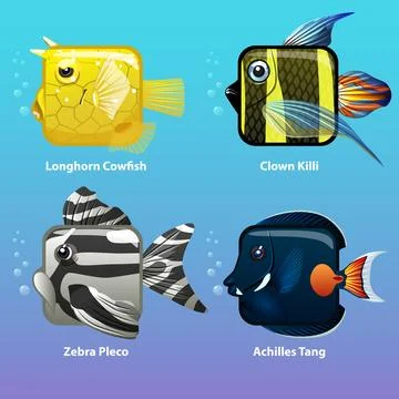 Stylized fish are square Stock Illustration