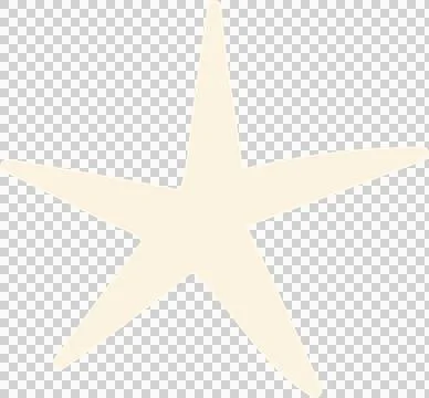 Stylized five-armed starfish is floating in flat design with cream limbs on Illustrazione stock