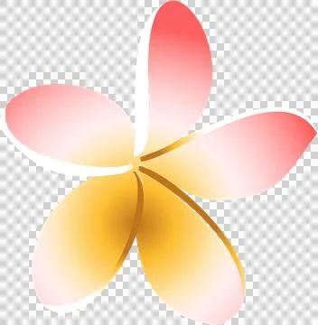 Stylized five-petal gradient flower is floating in flat style on transparent Stock Illustration