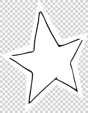 Stylized five-pointed star graphic is floating on transparent background with 库存插图
