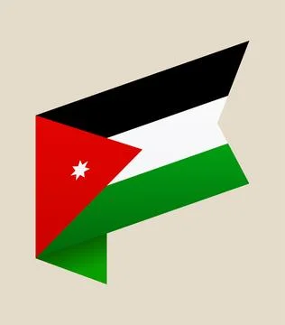 Stylized flag of Jordan vector illustration designed as a modern folded rib.. Stock Illustration
