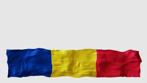 Stylized flag of Romania waving in the wind Stock Footage 311656735