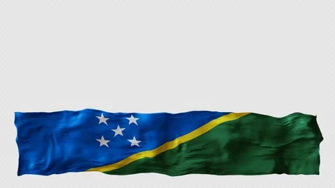 Stylized flag of Solomon Islands waving in wind Stock Footage 311021927