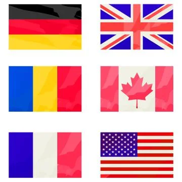 Stylized flags collection 스톡 일러스트