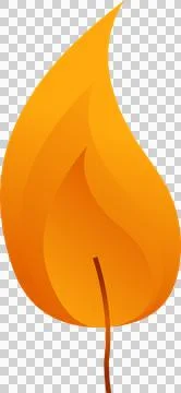 Stylized flame with brown wick is flickering on transparent background, layered Stock Illustration
