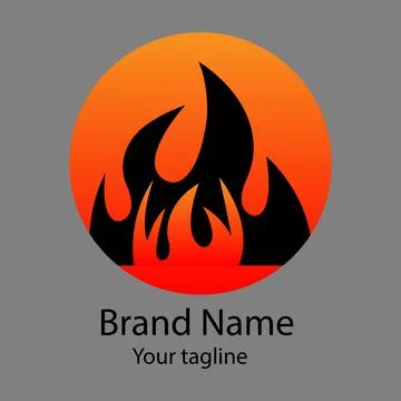 Stylized Flame in a Gradient Circle logo Stock Illustration
