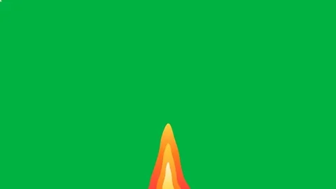Stylized Flame On Green Screen Animation Stock-Footage 344388509
