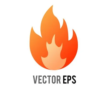 Stylized flame icon with warm orange and yellow gradient 库存插图