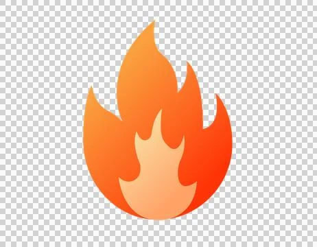 Stylized flame icon with warm orange and yellow gradient 스톡 일러스트