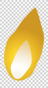 Stylized flame vector art is floating on transparent background, showing white イラスト素材