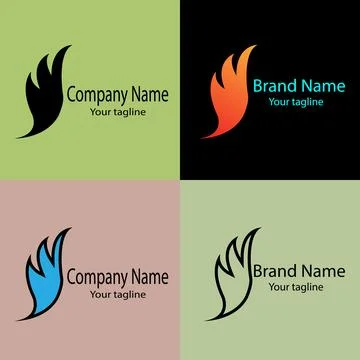 Stylized Flame Wing logo design Stock Illustration