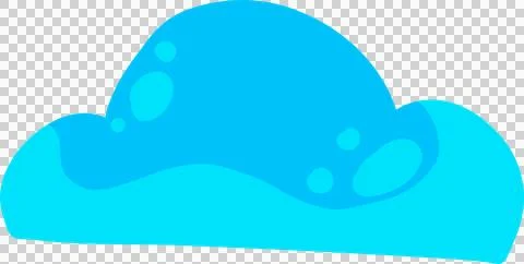 Stylized flat design cloud shape is floating in transparent background, with Stock Illustration